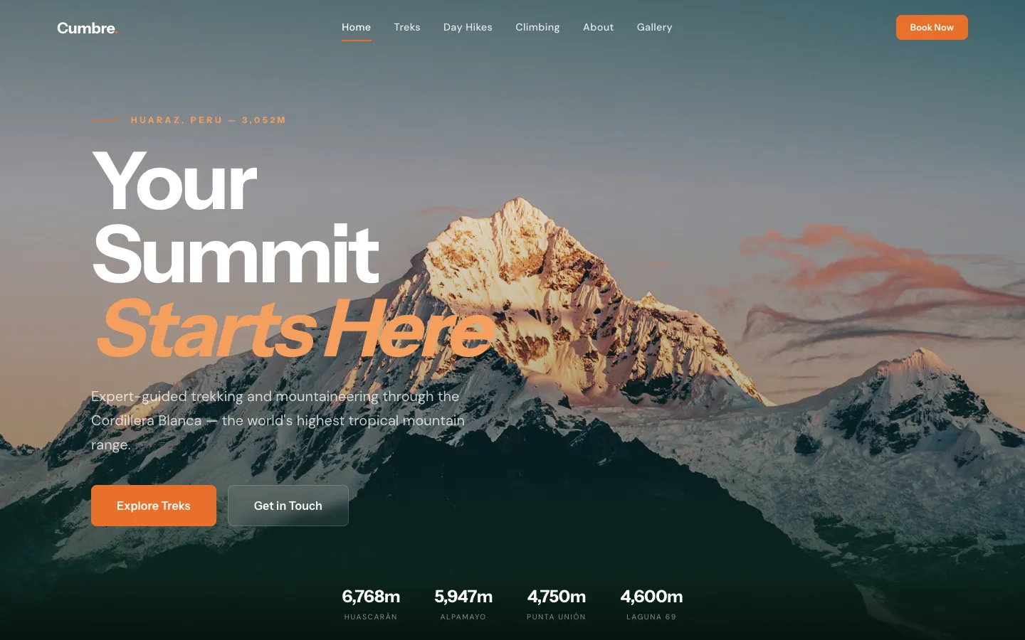 Cumbre Expediciones website preview