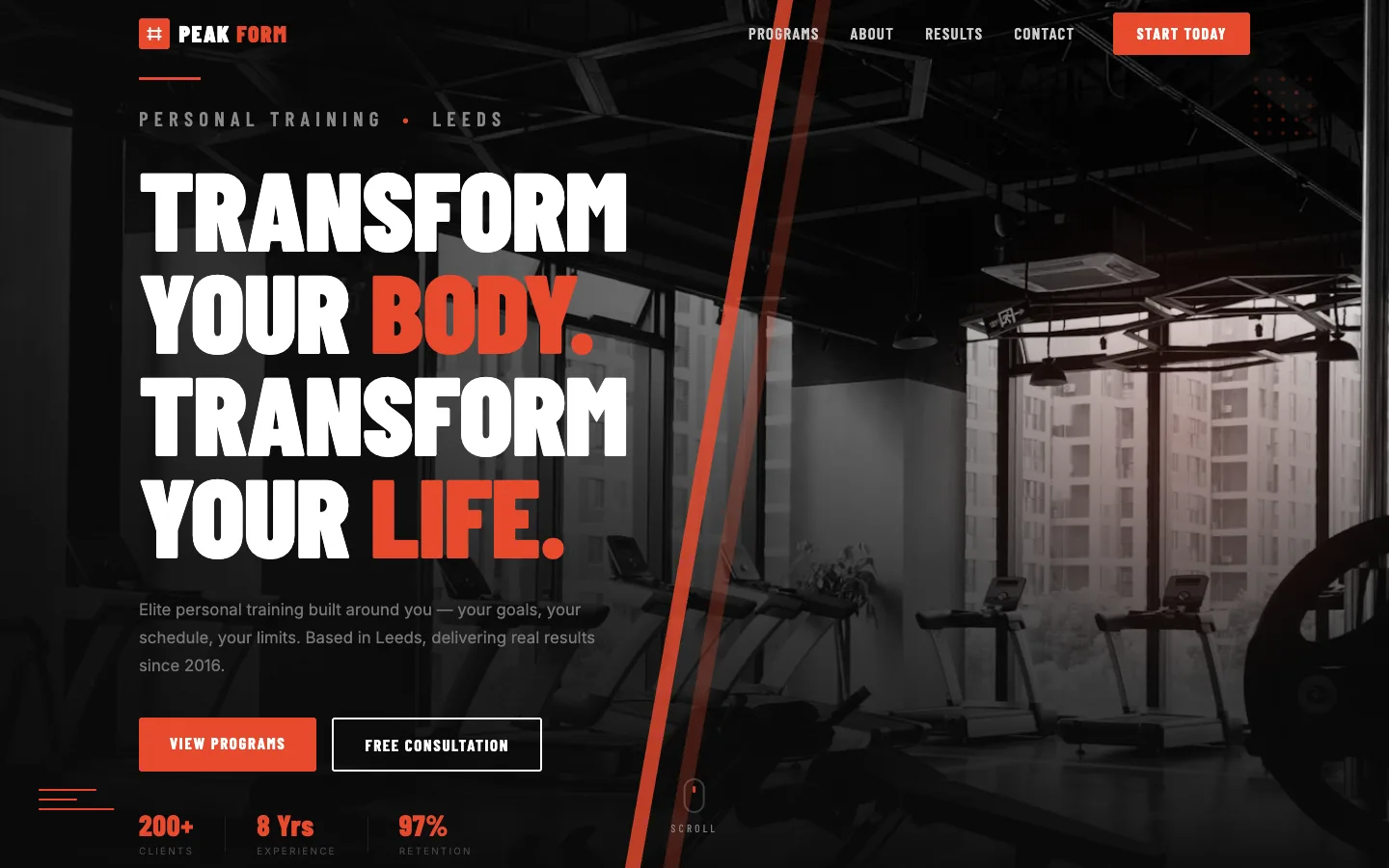 Peak Form website preview