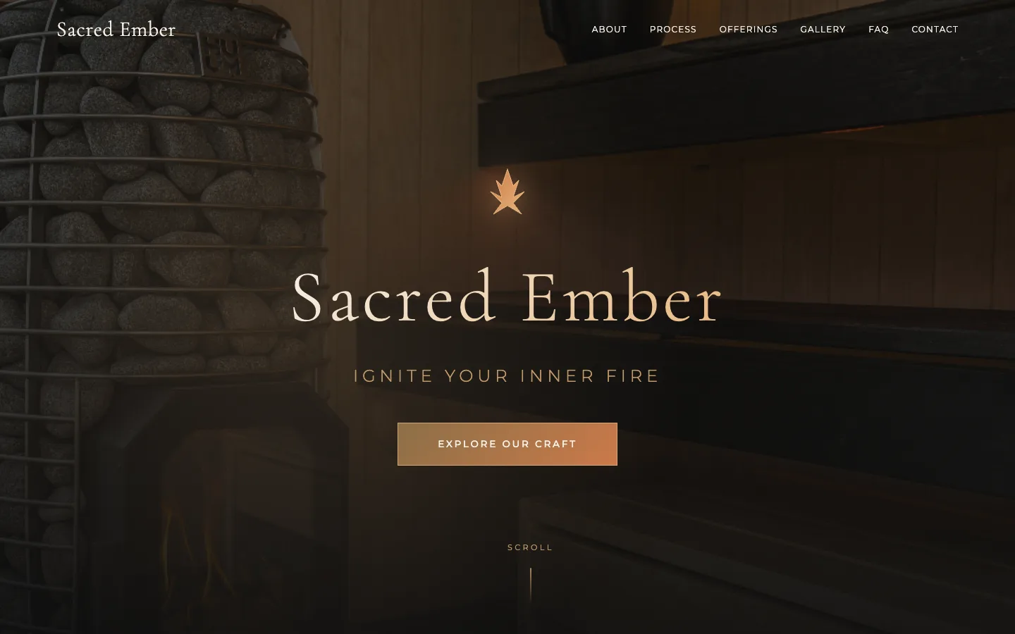 Sacred Ember website preview